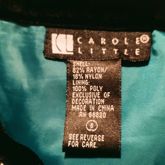 Vintage Carole Little Black Velvet/Silver Sequins Boho Holiday Skirt S/M - Picture 7 of 7